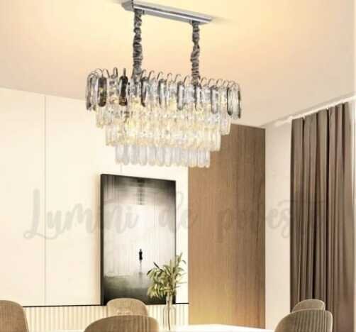 Candelabru Krystal Shine Silver Dining 80x40, 12 surse de iluminare